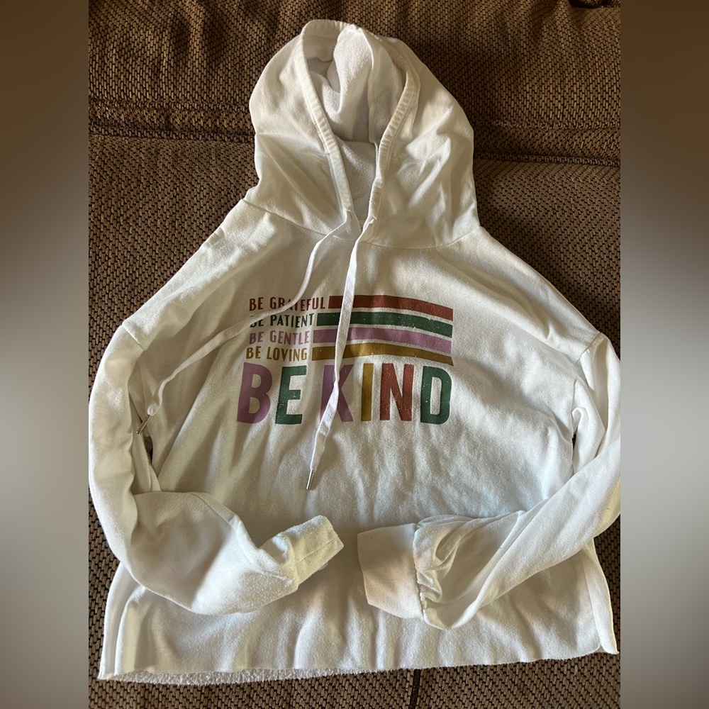 Large, cream Altar’d State hoodie.